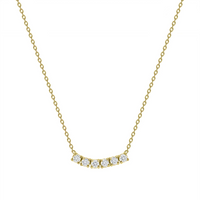 Petite Diamond Curved Necklace in 14K Gold