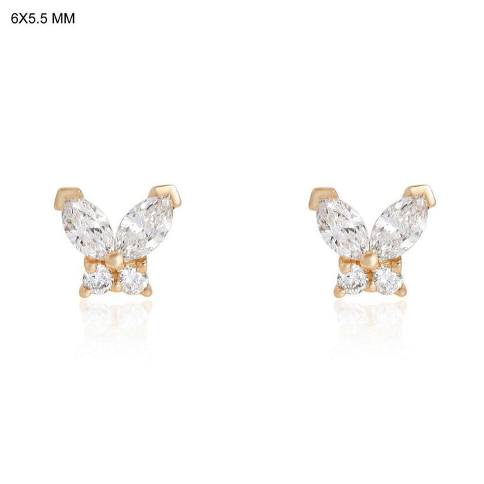 Golden Age Diamond Stud Earrings in 14K Yellow Gold