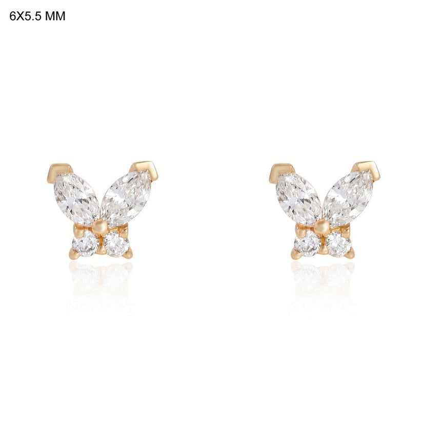 Golden Age Diamond Stud Earrings in 14K Yellow Gold