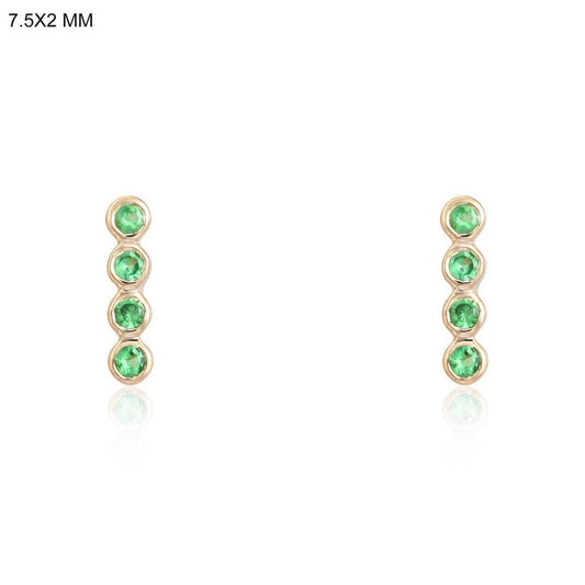 Heavenly Line Diamond Climbers Earrings in 14K Yellow Gold