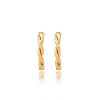 Braided Twisted Hoop Earrings in 14K Yellow Gold