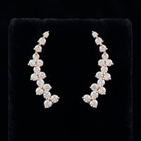 Pure Essence Diamond Climber Earrings in 14K Yellow Gold
