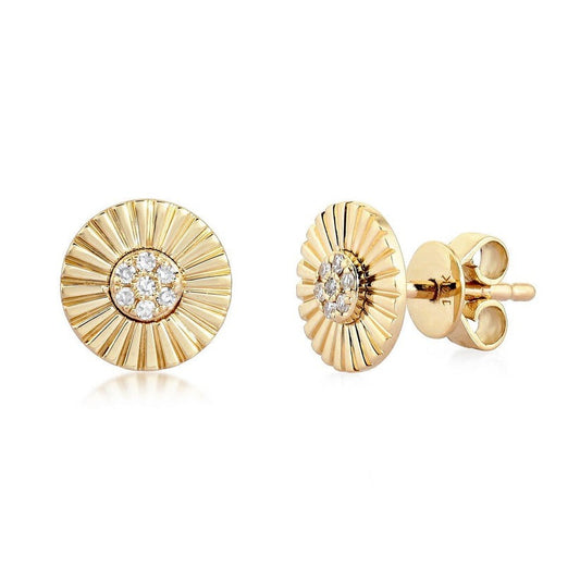 Period Diamond Stud Earrings in 14K Yellow Gold