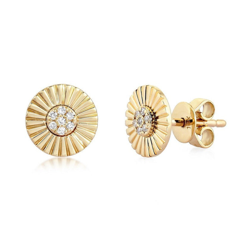 Period Diamond Stud Earrings in 14K Yellow Gold