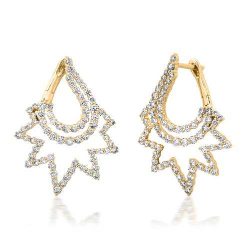 Trail Diamond Drop Earrings in 14K Yellow Gold