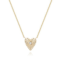 Heart Shape 14K Radiant Heart Diamond Necklace Earrings Set