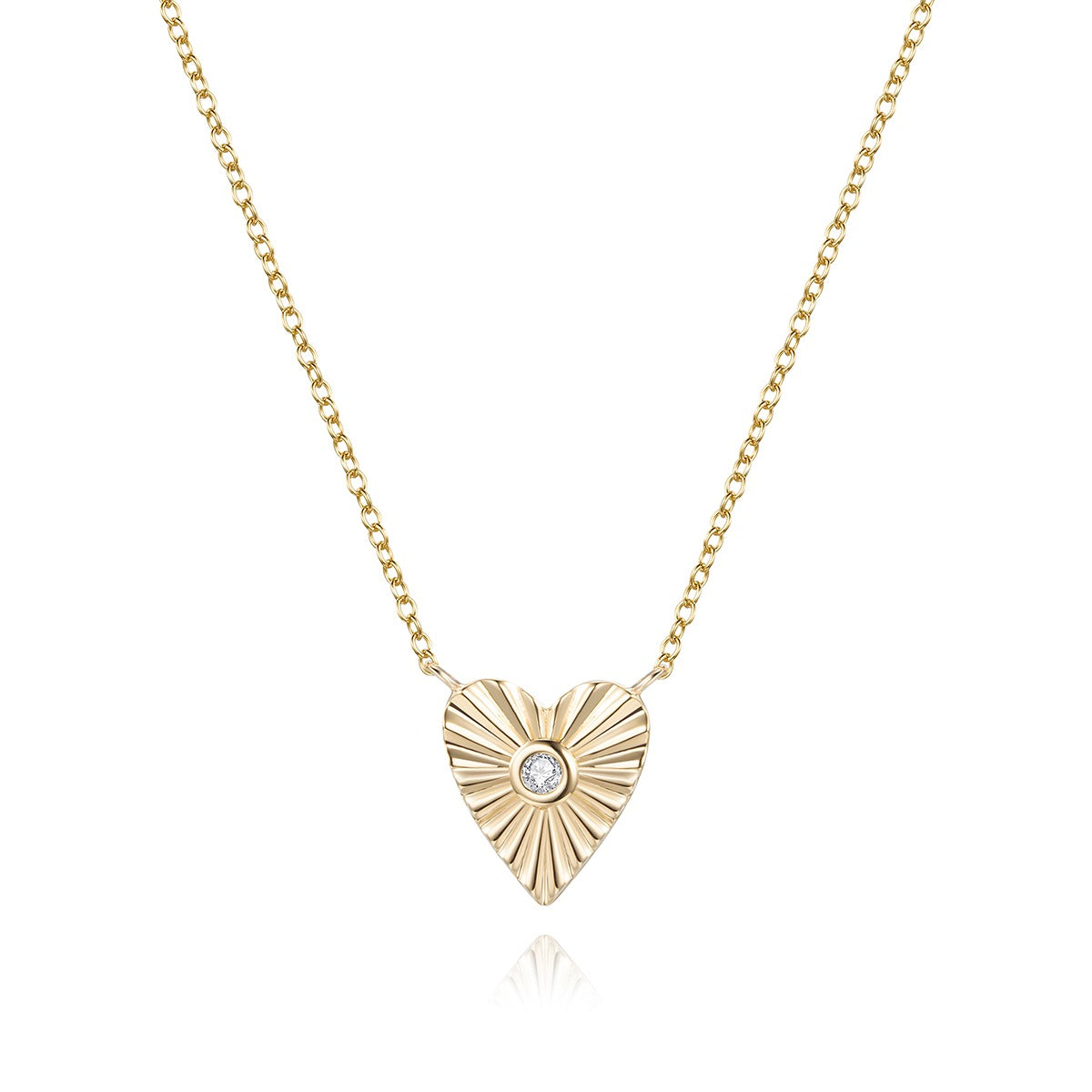 Heart Shape 14K Radiant Heart Diamond Necklace