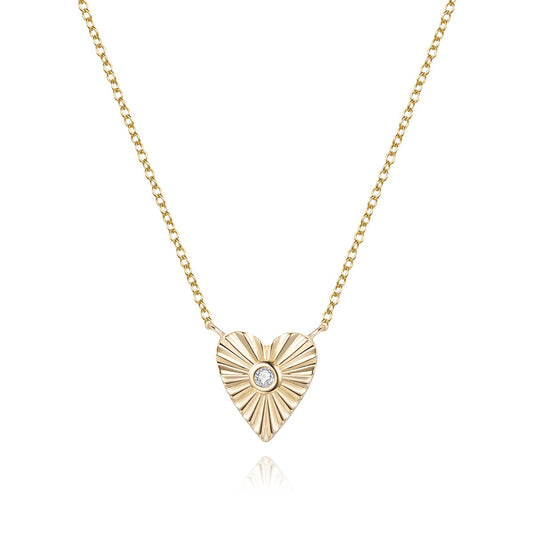 Heart Shape 14K Radiant Heart Diamond Necklace