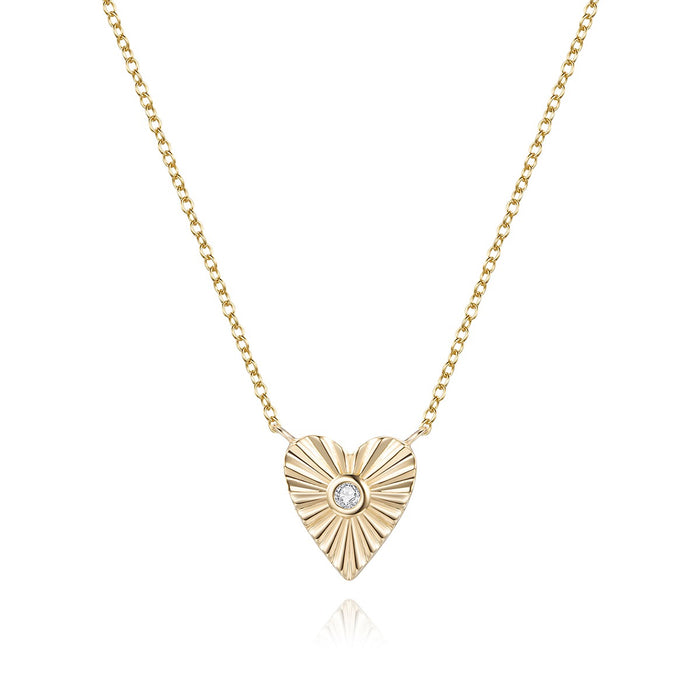 Heart Shape 14K Radiant Heart Diamond Necklace