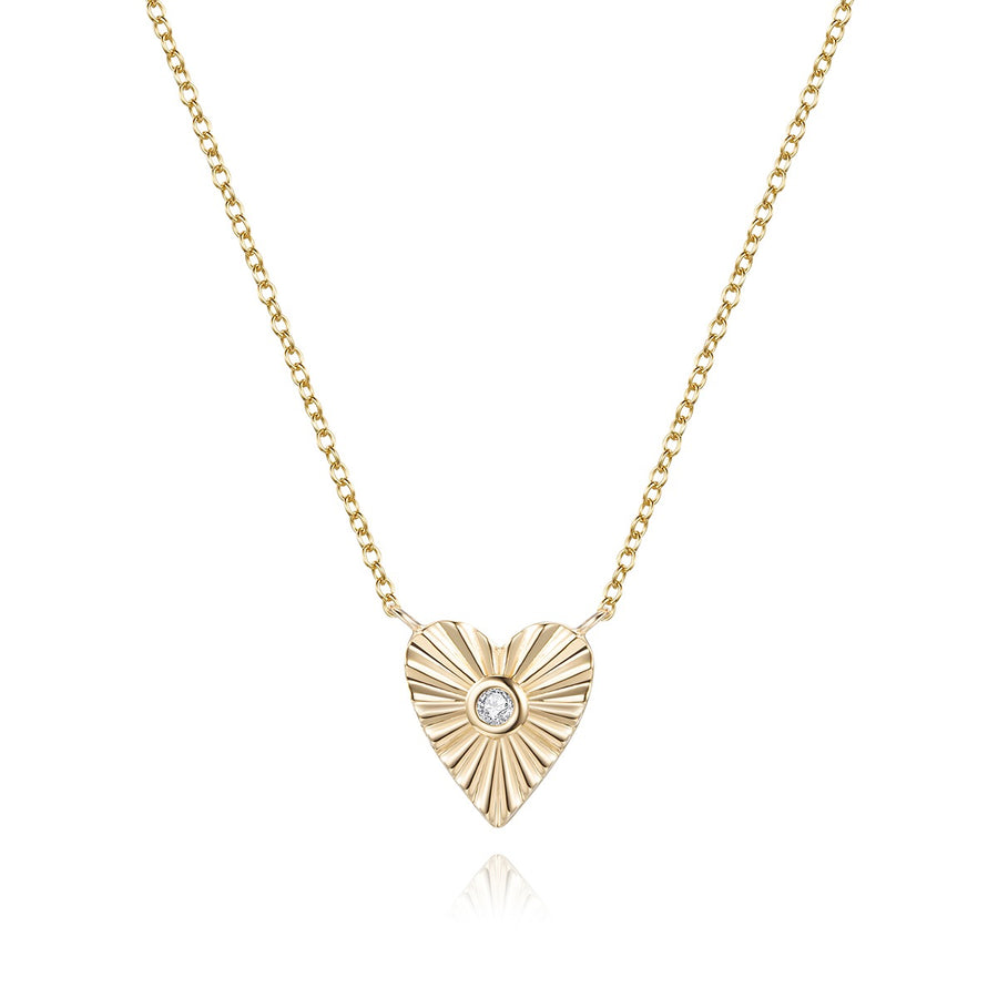 Heart Shape 14K Radiant Heart Diamond Necklace
