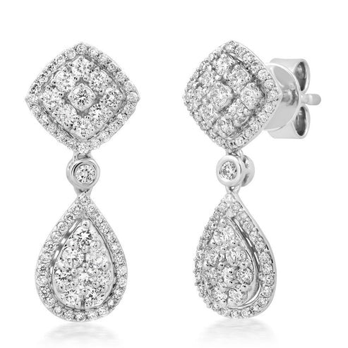 Ascending Light 14K (or 18k upon request) Yellow Gold Diamond Drop Earrings