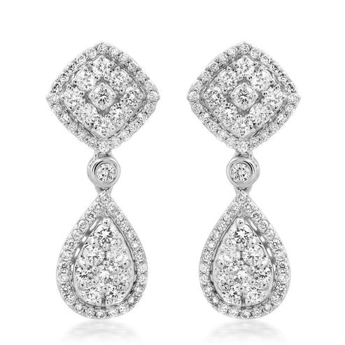 Ascending Light 14K (or 18k upon request) Yellow Gold Diamond Drop Earrings