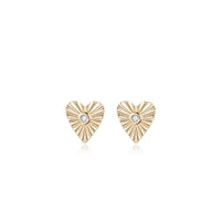 Heart Shape 14K Radiant Heart Diamond Necklace Earrings Set