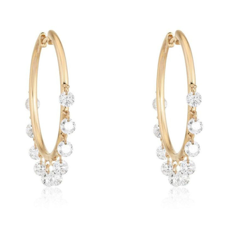 Luxe Aura Hoops Diamond Earrings in 14K Yellow Gold