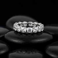Eternity Band Round Cut Diamond Ring in 18K White Gold