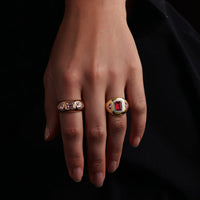 Tri-Stone Morganite Statement Ring in 14K Rose Gold