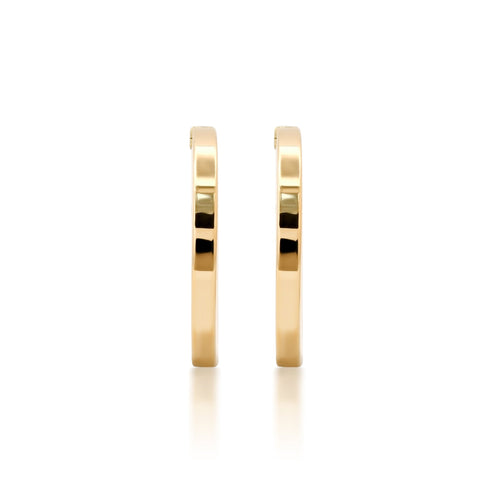 Sleek Petite Diamond Hoop Earrings in 14K Yellow Gold