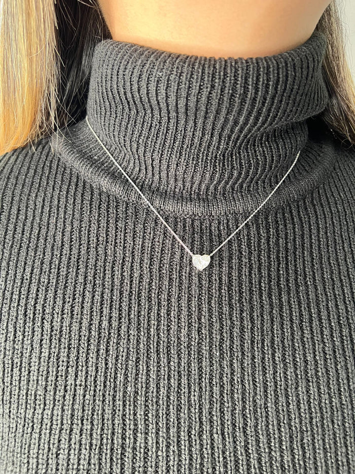 Heart Cut Diamond Solitaire Necklace in 14K Yellow Gold