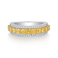 Two Tone Diamond Eternity Ring in 14K Yellow Gold