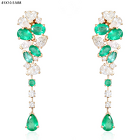 Luminous Gemstone Danglers Drop Earrings in 14K Yellow Gold