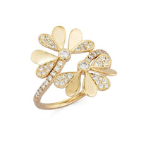 Flower Diamond Embrace Wrap Ring in 14K Yellow Gold