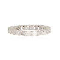 Petite Emerald Cut Diamond Eternity Ring in 18K White Gold