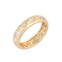 Bezel Set Pear Diamond Eternity Band Ring in 14K Yellow Gold