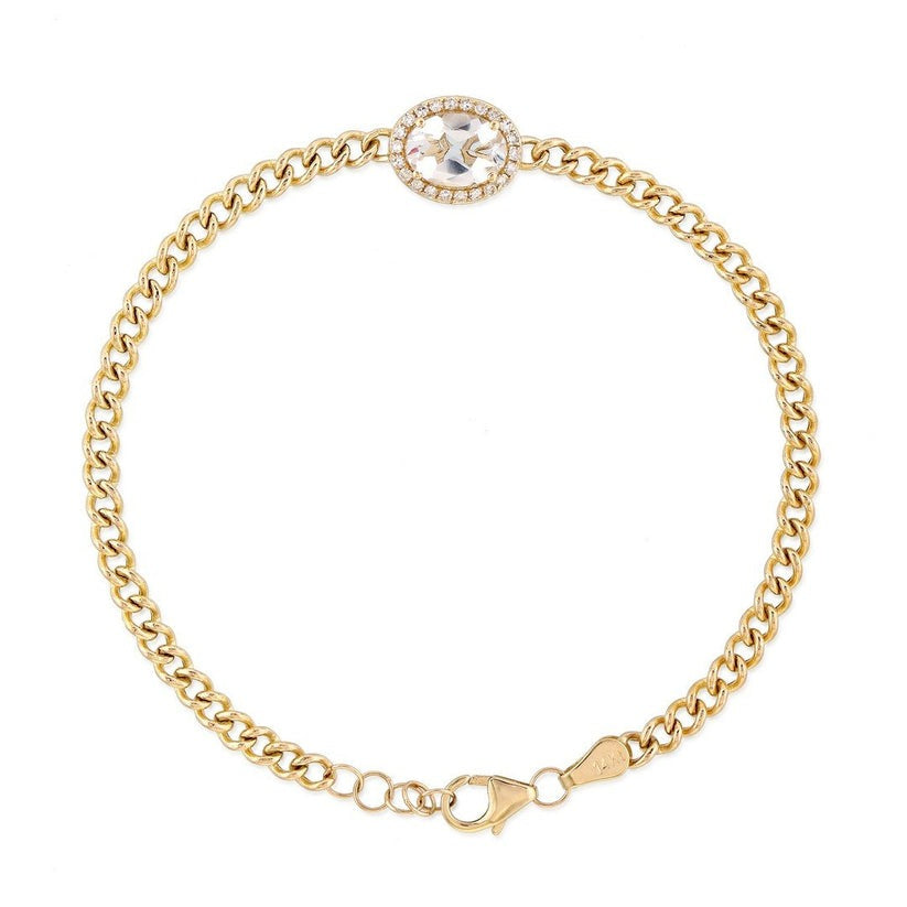 Cuban Oval Chain Bracelet in 14K Yellow Gold