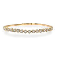 Pure Round Diamond Bangle Bracelet in 14K Yellow Gold