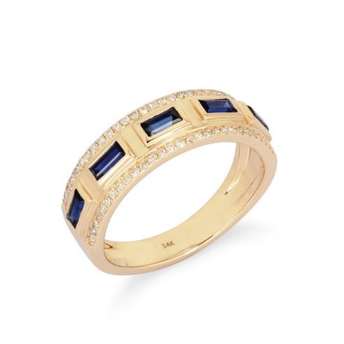 Eternal Emerald Diamond Eternity Ring in 14K Yellow Gold
