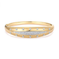 Floral Radiance Bangle Bracelet in 14K Yellow Gold