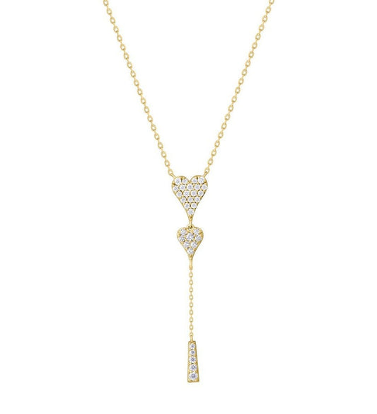 Infinite Lariat Heart Necklace in 14K Yellow Gold