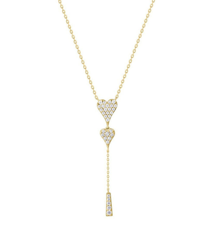 Infinite Lariat Heart Necklace in 14K Yellow Gold
