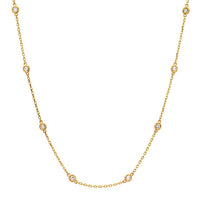 Retro Diamond Station Necklace in 14K Yellow Gold