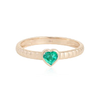 Pure Emerald Pink Sapphire Solitaire Ring in 14K Yellow Gold