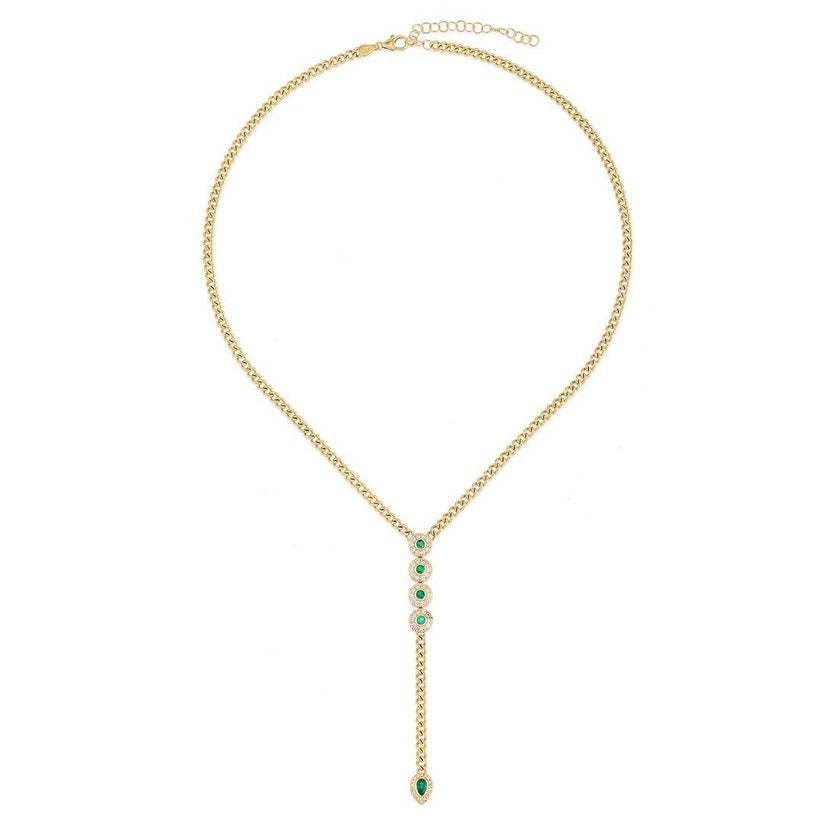 Serenity Shine Diamond Lariat Necklace in 14K Yellow Gold