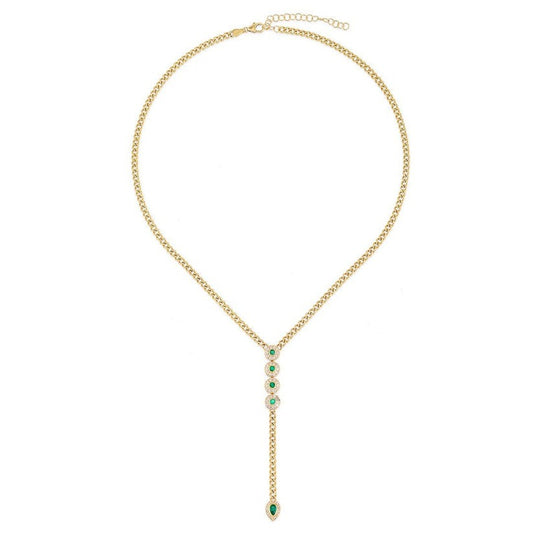 Serenity Shine Diamond Lariat Necklace in 14K Yellow Gold