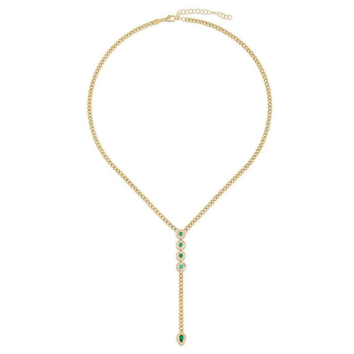 Serenity Shine Diamond Lariat Necklace in 14K Yellow Gold