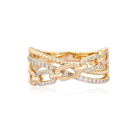 Diamond Open Wrap Ring in 14K Yellow Gold