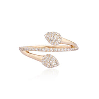 Spiral Diamond Open Wrap Ring in 14K Yellow Gold