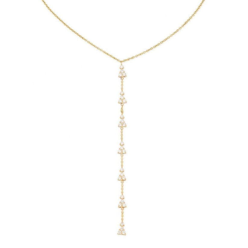 Shining Path Diamond Lariat Necklace in 14K Yellow Gold