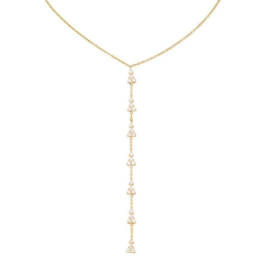 Shining Path Diamond Lariat Necklace in 14K Yellow Gold