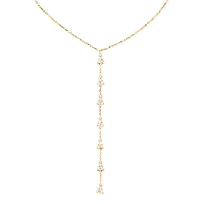 Shining Path Diamond Lariat Necklace in 14K Yellow Gold