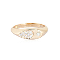 Diamond Evil Eye Inspired Signet Ring in 14K Yellow Gold