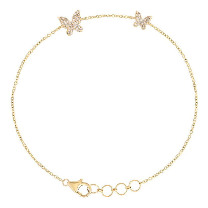 Butterfly Dreams Diamond Chain Bracelet in 14K Gold