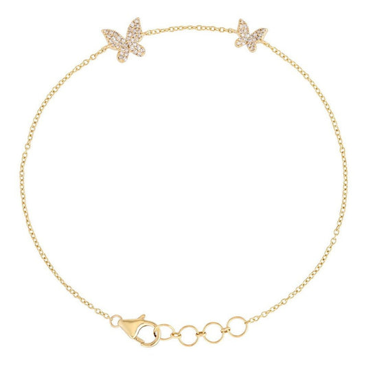 Butterfly Dreams Diamond Chain Bracelet in 14K Gold