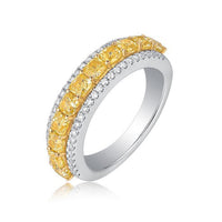 Two Tone Diamond Eternity Ring in 14K Yellow Gold
