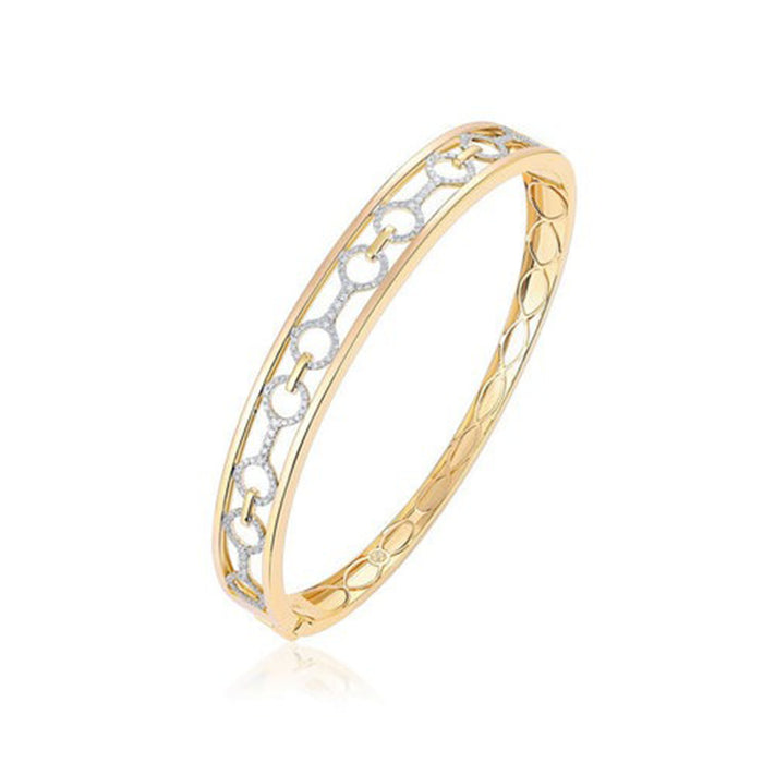 Link Luxe Diamond Bangle Bracelet in 14K Yellow Gold
