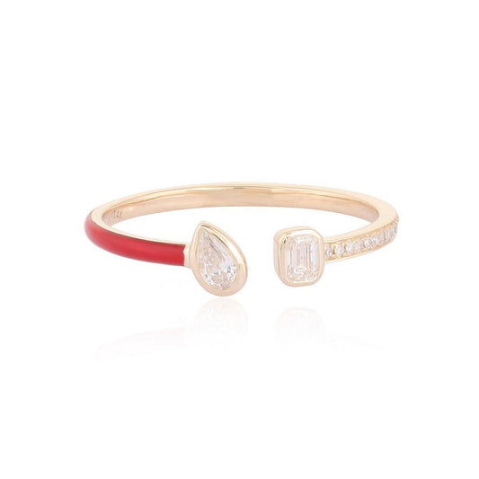 Distinctive Diamonds Open Wrap Ring in 14K Yellow Gold