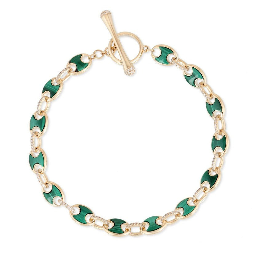 Diamond Blossom Diamond Link Bracelet in 14K Yellow Gold